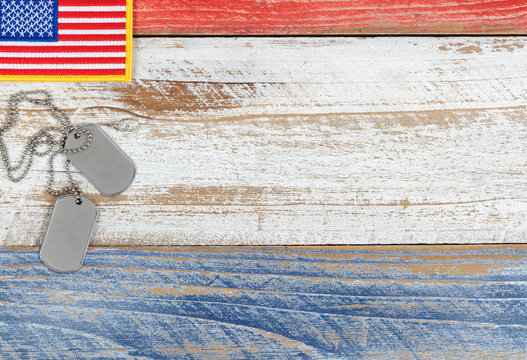 Red, White, And Blue Small American Flag For Memorial Day Or Veterans Day Background