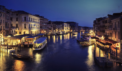 Fototapeta na wymiar Canale Grande at night, Venice Italy