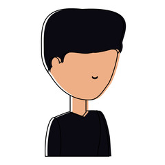 avatar young man icon over white background colorful design. vector illustration