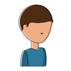 avatar young man icon over white background colorful design. vector illustration