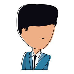 avatar businessman icon over white background, colorful design.  vector illustration