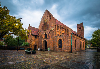 Ystad - October 22, 2017: Greyfriars Abbey in the historic center of the town of Ystad in Skane,...