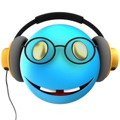 3d blue emoticon smile