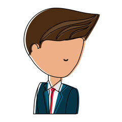 avatar businessman icon over white background, colorful design.  vector illustration