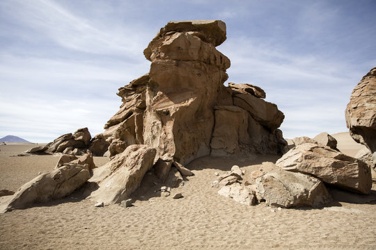 Rock formations of Dali desert in Bolivia