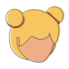 avatar woman face icon over white background, vector illustration