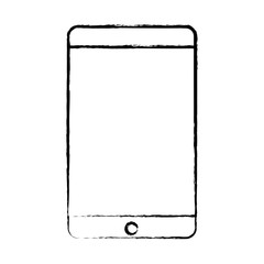 sketch of smartphone device icon over white background, vector illustration