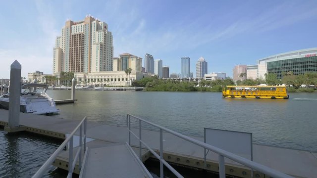 Tourist boat sailing in Tampa Bay
