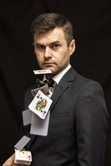 Flying playing cards