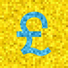 Obraz premium Pixel vector pound symbol