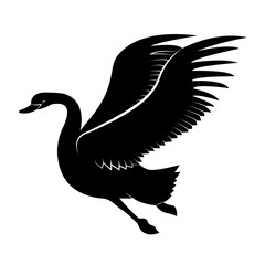 Vector image of a silhouette of a bird swan
