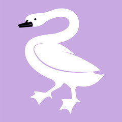 Vector image of a silhouette of a bird swan