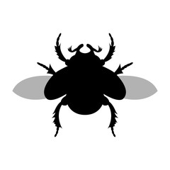 Vector image of a scarab beetle silhouette