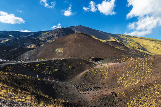 Mount Etna, volcano located in Sicily, Italy