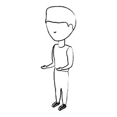 sketch of avatar man wearing sport clothes icon over white background vector illustration