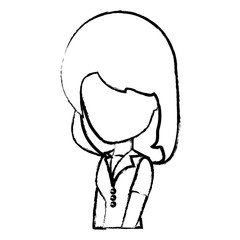 sketch of avatar woman icon over white background, vector illustration