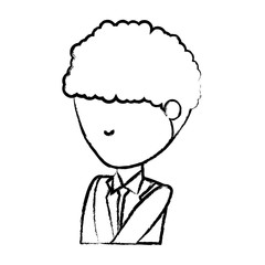 sketch of avatar businessman icon over white background, vector illustration