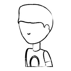 sketch of avatar young man icon over white background vector illustration