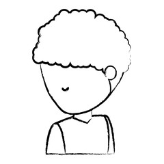 sketch of avatar man with afro hairstyle icon over white background vector illustration