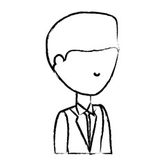 sketch of avatar businessman icon over white background, vector illustration