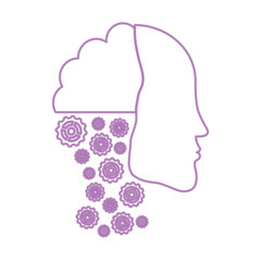 artificial intelligence design with robotic head icon over white background, colorful design. vector illustration