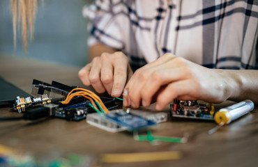 Soldering Electronic Circuit Board