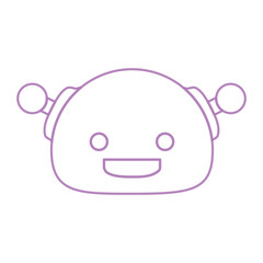 Cartoon happy robot head icon over white background, colorful design. vector illustration