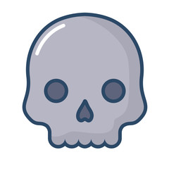 skull icon over white background, colorful design. vector illustration