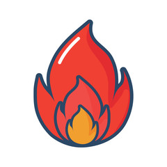 fire flame icon over white background, colorful design. vector illustration