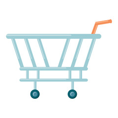 shopping cart icon over white background, colorful design. vector illustration