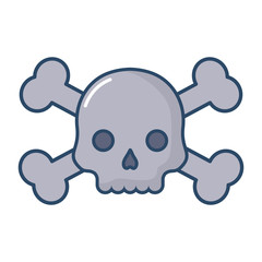 danger skull icon over white background, colorful design. vector illustration