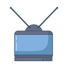 retro television icon over white background, colorful design.  vector illustration