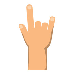 hand with rock symbol over white background, colorful design. vector illustration