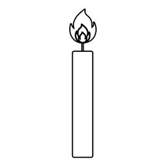 sketch of candle icon over white background, vector illustration