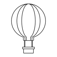 hot air balloon icon over white background, vector illustration