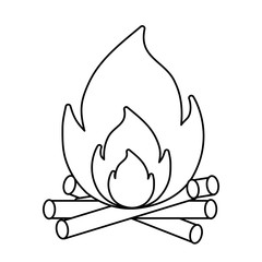 bonfire icon over white background, vector illustration
