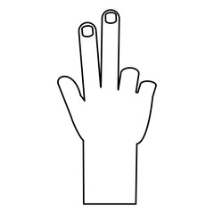 human hand icon over white background, vector illustration