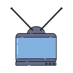 Fototapeta premium retro television icon over white background, colorful design. vector illustration
