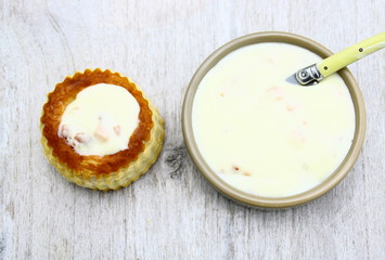 vol au vent,béchamel,jambon et fromage