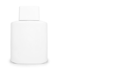 Template of a bottle for aftershave lotion for men isolated on white background. Healthcare concept. copy space, template