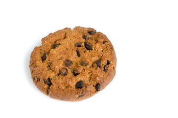 Cookies with chocolate on a white background, isolate.