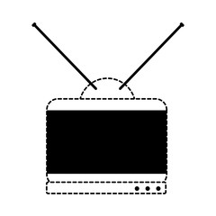 retro television icon over white background, vector illustration