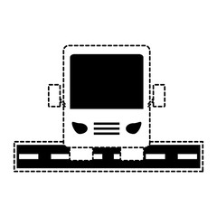 bus on the road icon over white background, vector illustration