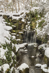 Fototapeta na wymiar Snowy Ambergill Falls and Pool
