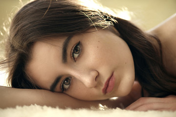 Naklejka premium sensual woman lying