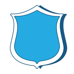 shield icon over white background, blue shading design. vector illustration