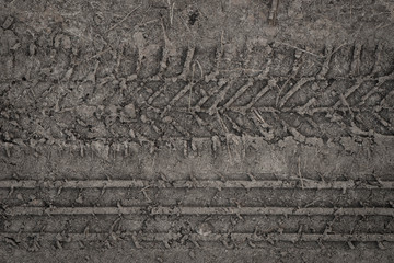 tyre track on  mud