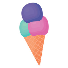 ice cream cone icon over white background, colorful design. vector illustration