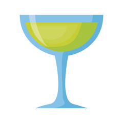 cocktail drink glass icon over white background, colorful design. vector illlustration