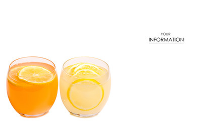 Two glass of lemonade orange lemon pattern